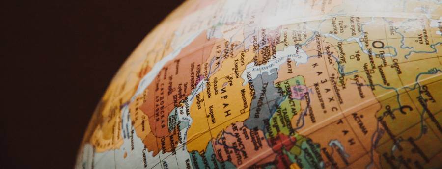 close up of a globe