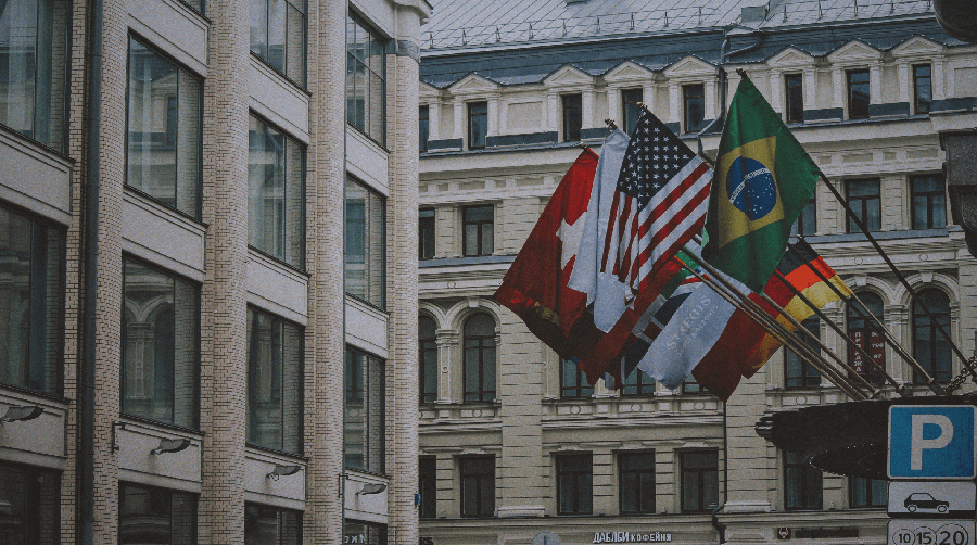 Flags from around the word.