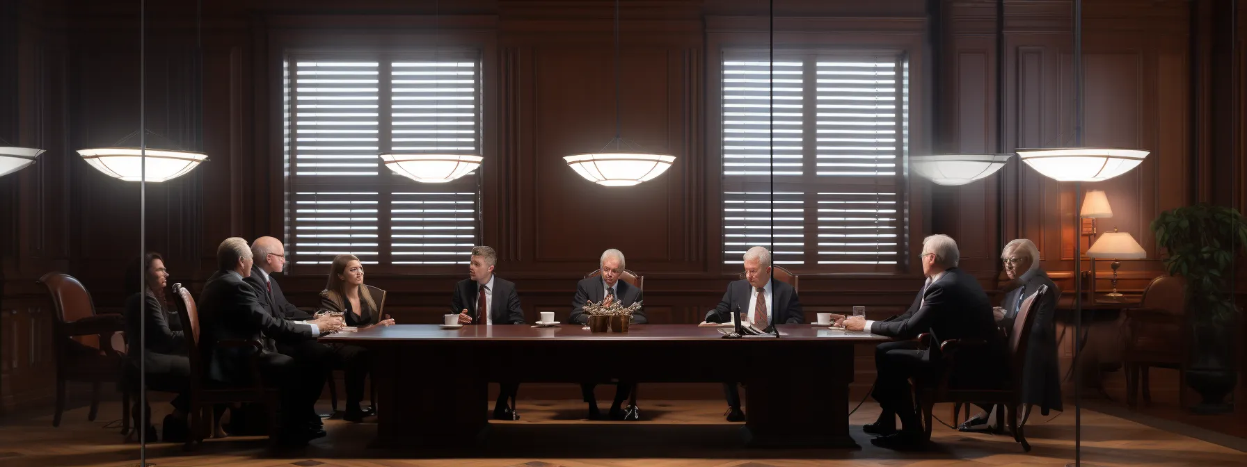 arbitrators conducting hearings and deliberating on a dispute.