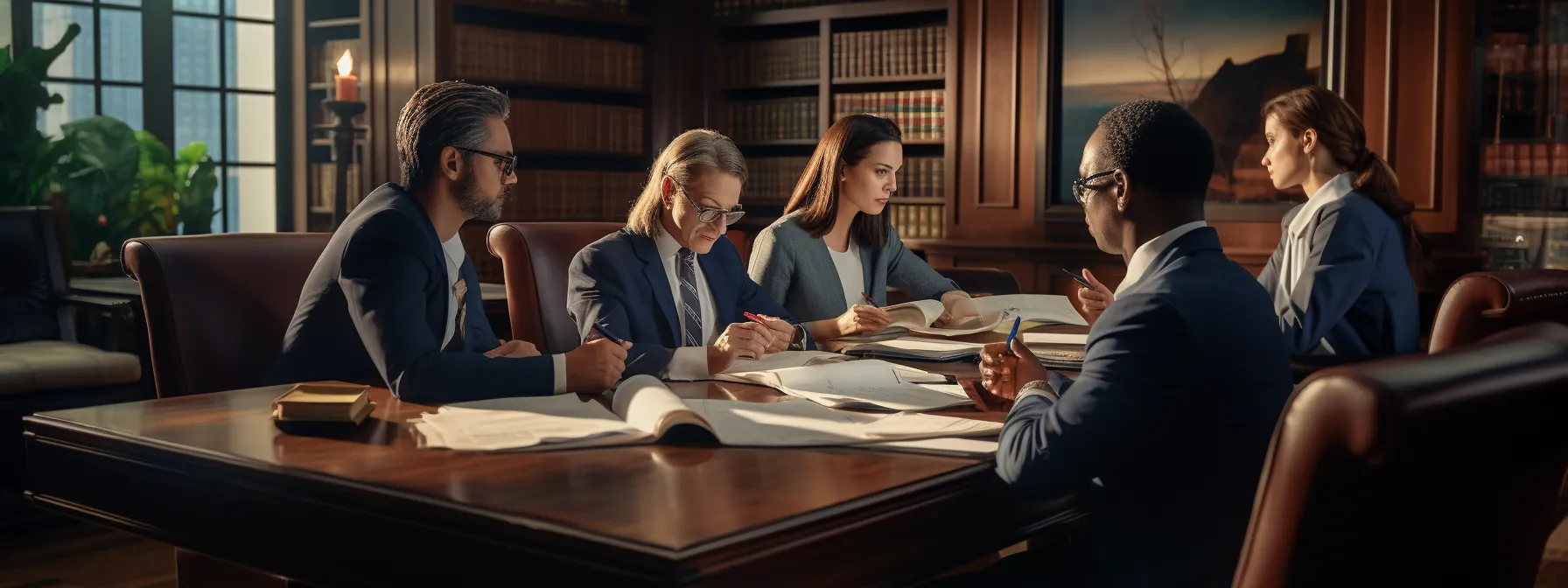 a group of lawyers discussing legal strategies and potential outcomes of high-stakes litigation concerning sovereign actions.