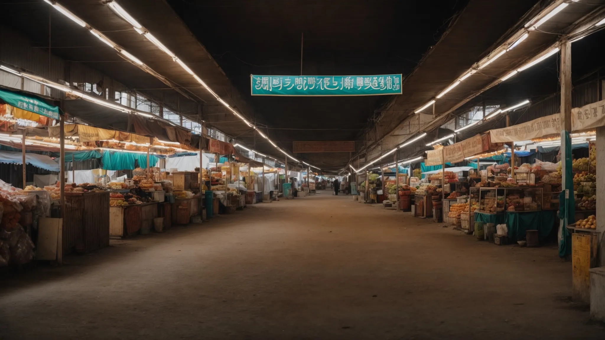 a deserted local market with closed stalls and empty streets, signaling economic stagnation amidst insecurity. Ecuador Armed Conflict Investors