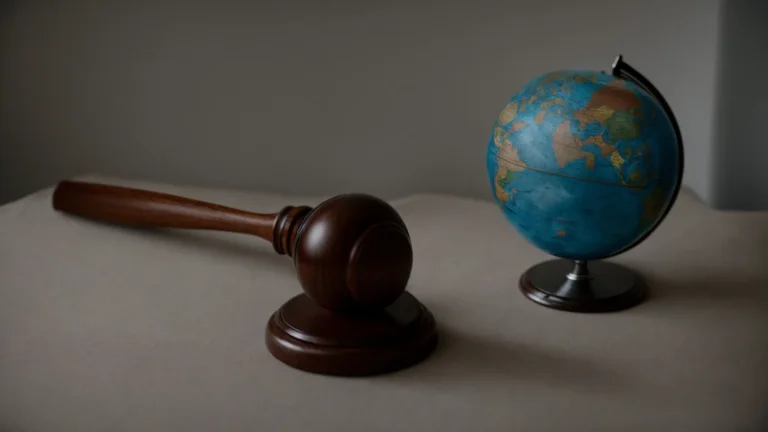 a judge's gavel lies beside a globe, highlighting the gravity of international legal disputes.