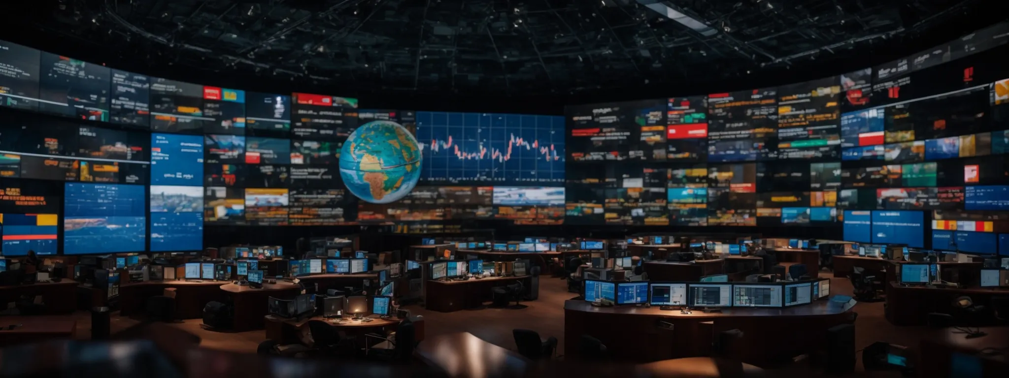 a globe surrounded by various flags and digital screens displaying financial charts, symbolizing the dynamic and interconnected nature of international investment regulations.
