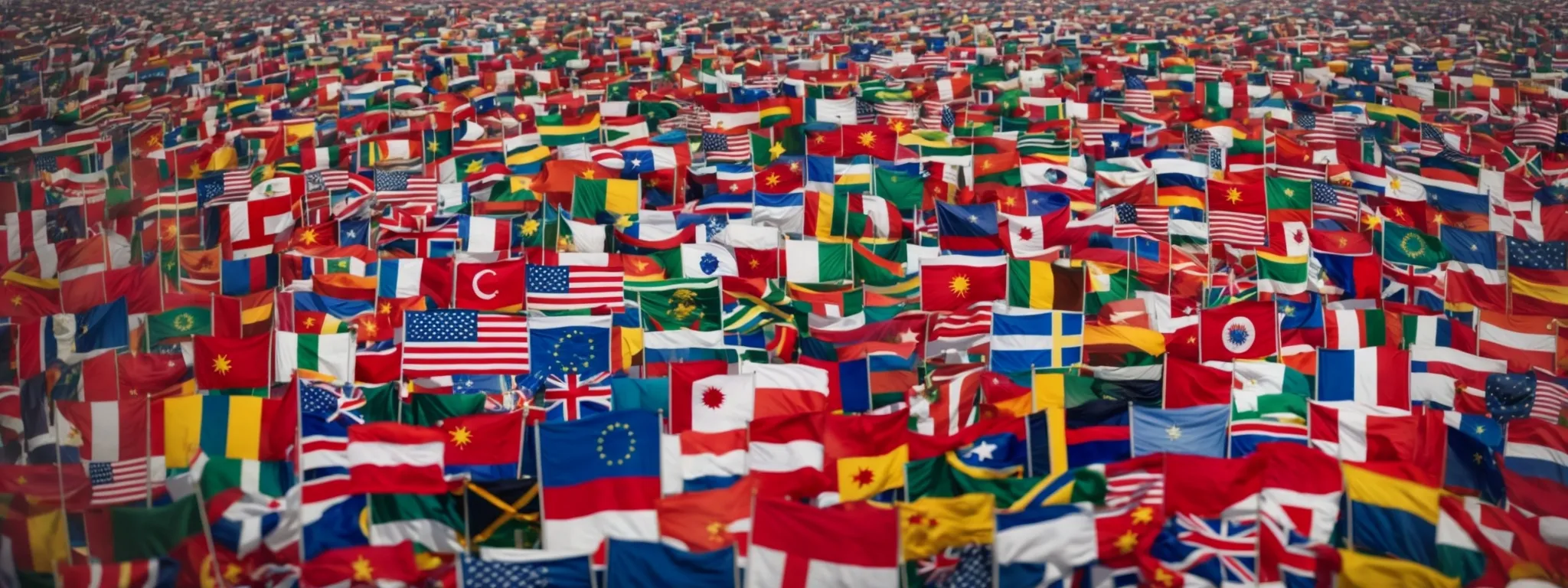 a globe surrounded by flags from various countries, highlighting the interconnected world of global investments.