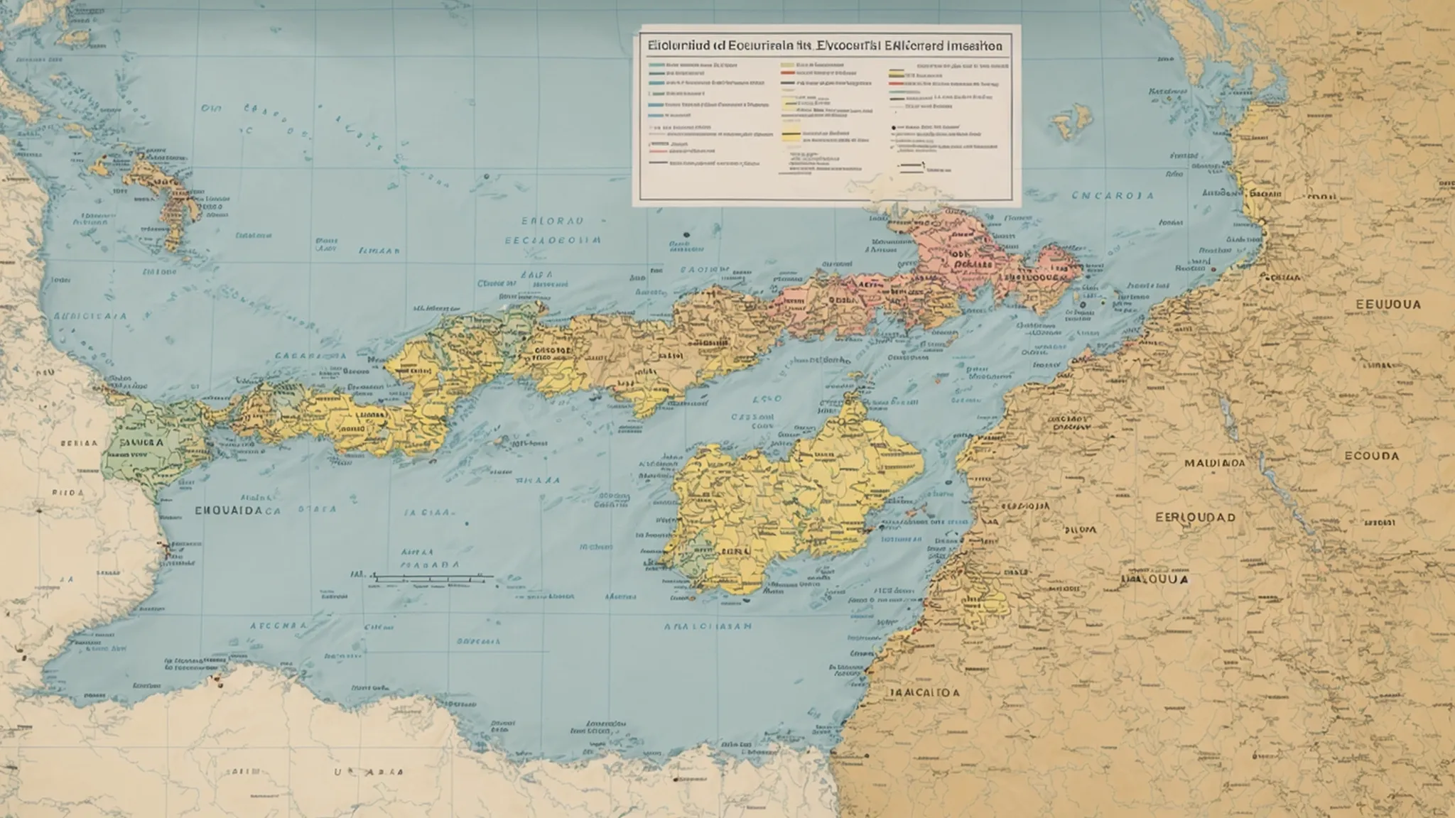 Map of Ecuador and surrounding countries, highlighting geopolitical regions relevant to bilateral investment treaties and international economic relations.