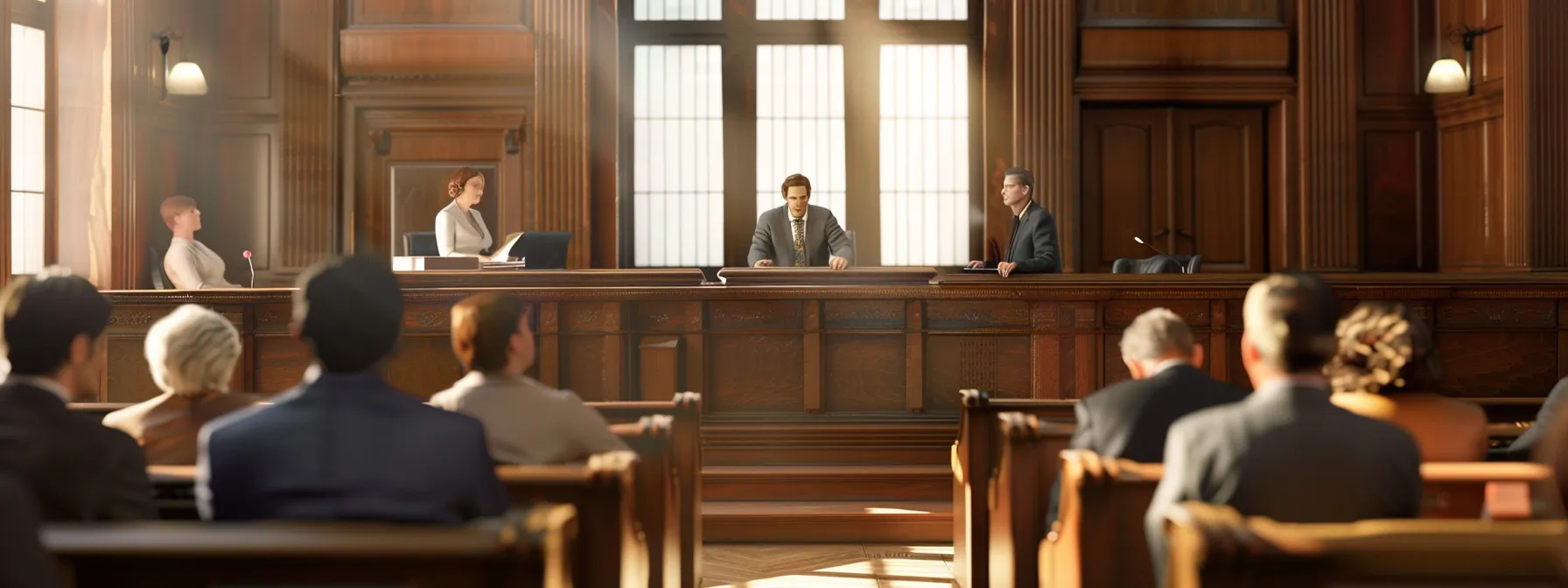 a courtroom scene with lawyers arguing passionately about regulatory oversight and agency power.