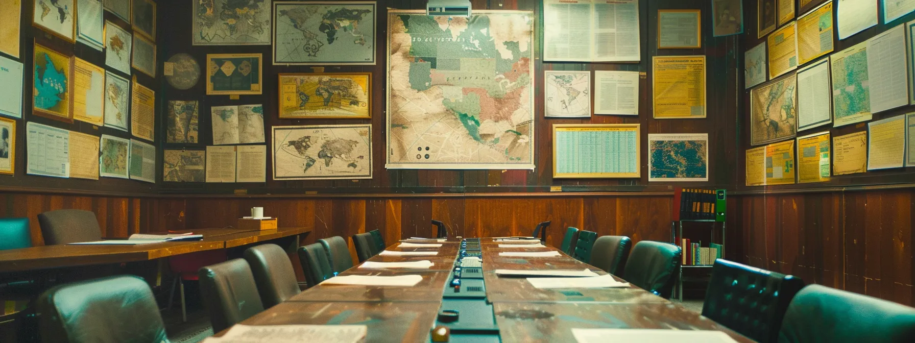 a conference room filled with legal documents and maps from past investor-state dispute settlements, highlighting the intricate details of expropriation cases in latin america and the united states.