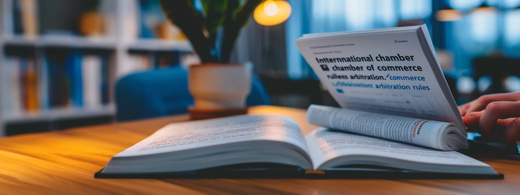 a person confidently studying a thick book titled