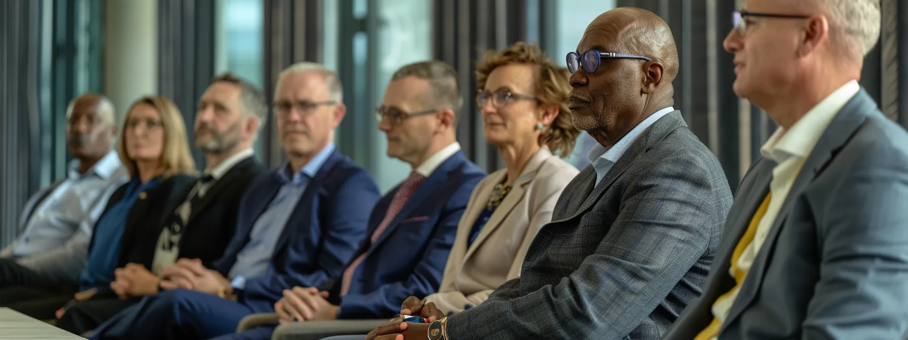 a photo of a diverse group of investors engaged in a heated arbitration session, exchanging arguments and evidence in a modern boardroom setting.