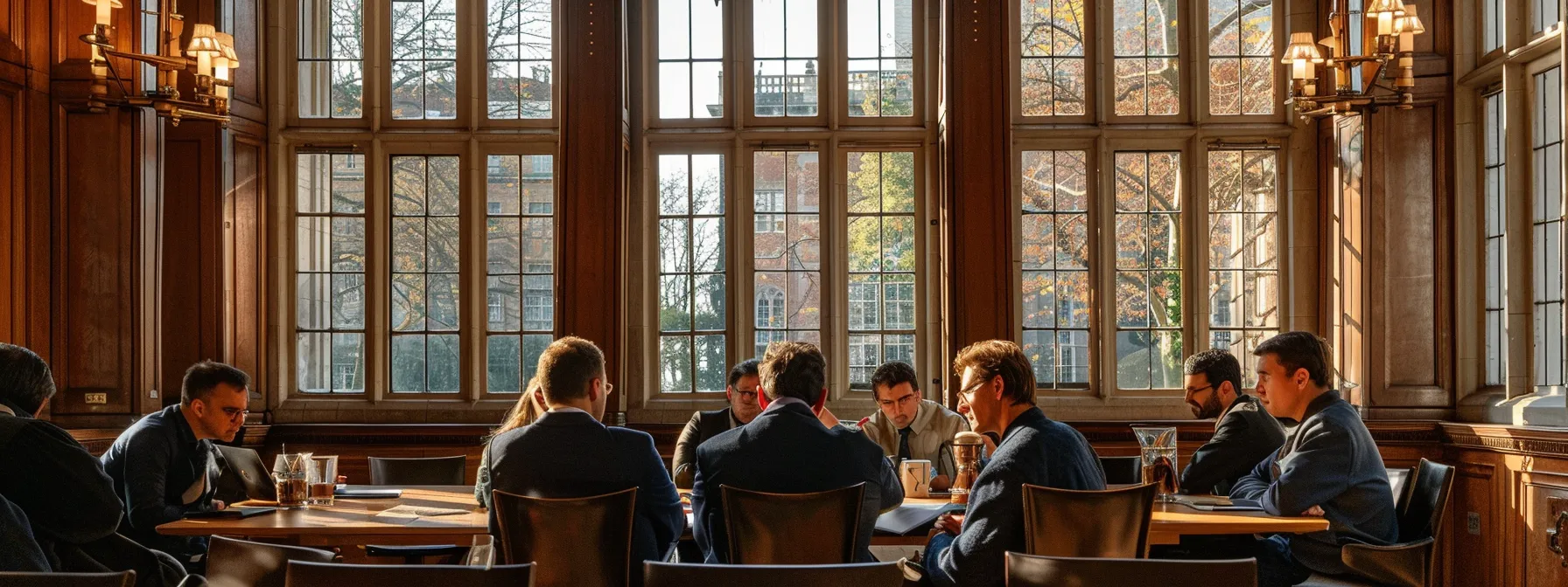 a group of international arbitration lawyers deep in discussion under the grand architecture of the london court of international arbitration. a group of international arbitration lawyers deep in discussion under the grand architecture of the london court of international arbitration.