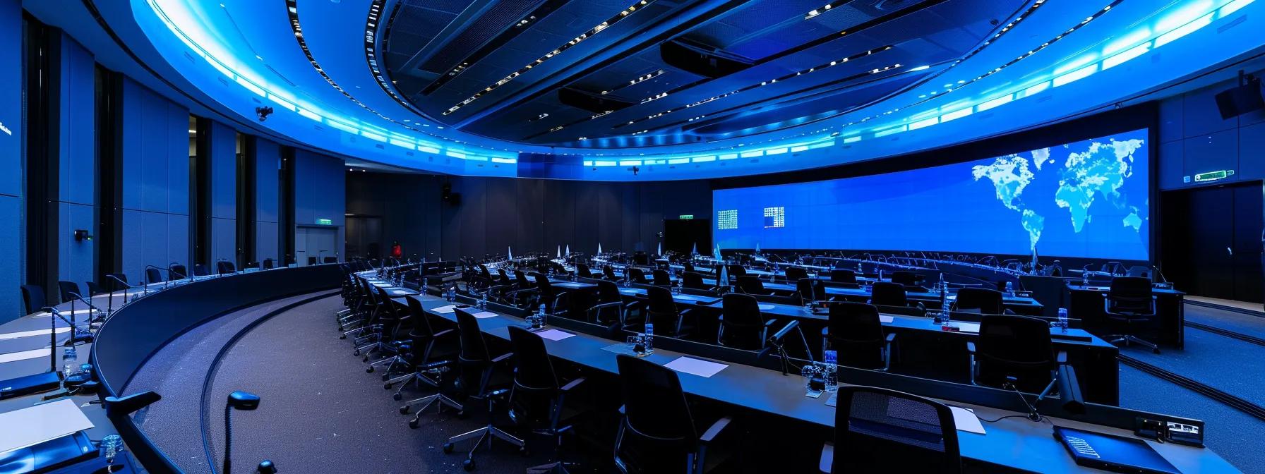 a sleek, modern conference room filled with global investors engaged in a dynamic discussion about the intricacies of foreign direct investment in advanced nuclear power technologies, illuminated by ambient lighting and featuring a digital presentation of reactor designs on a large screen.