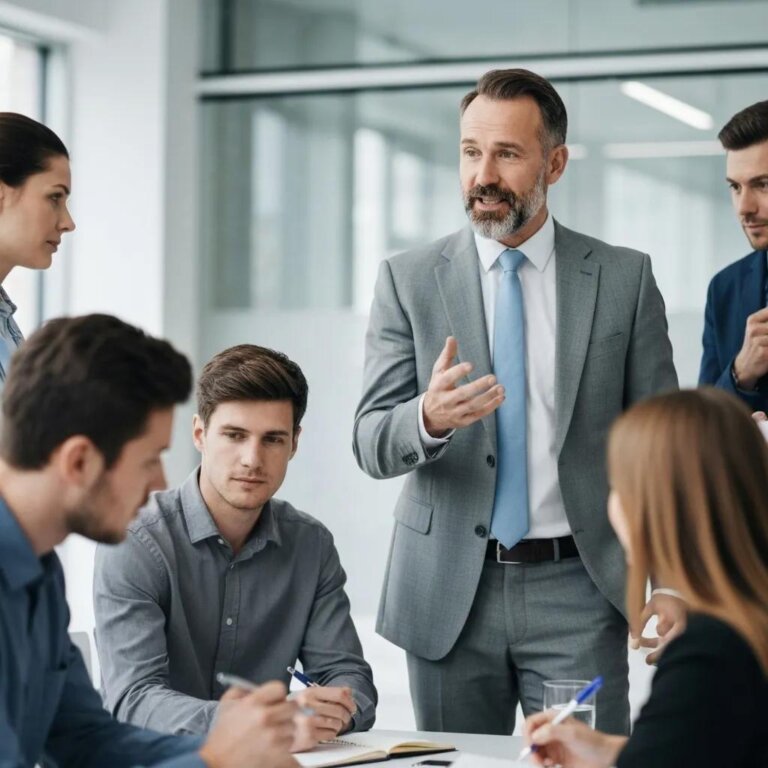 Diverse international business partners collaborating on a contract in a modern office