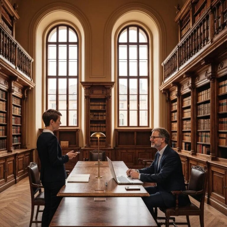 Business professionals collaborating on an international SaaS agreement in a modern office