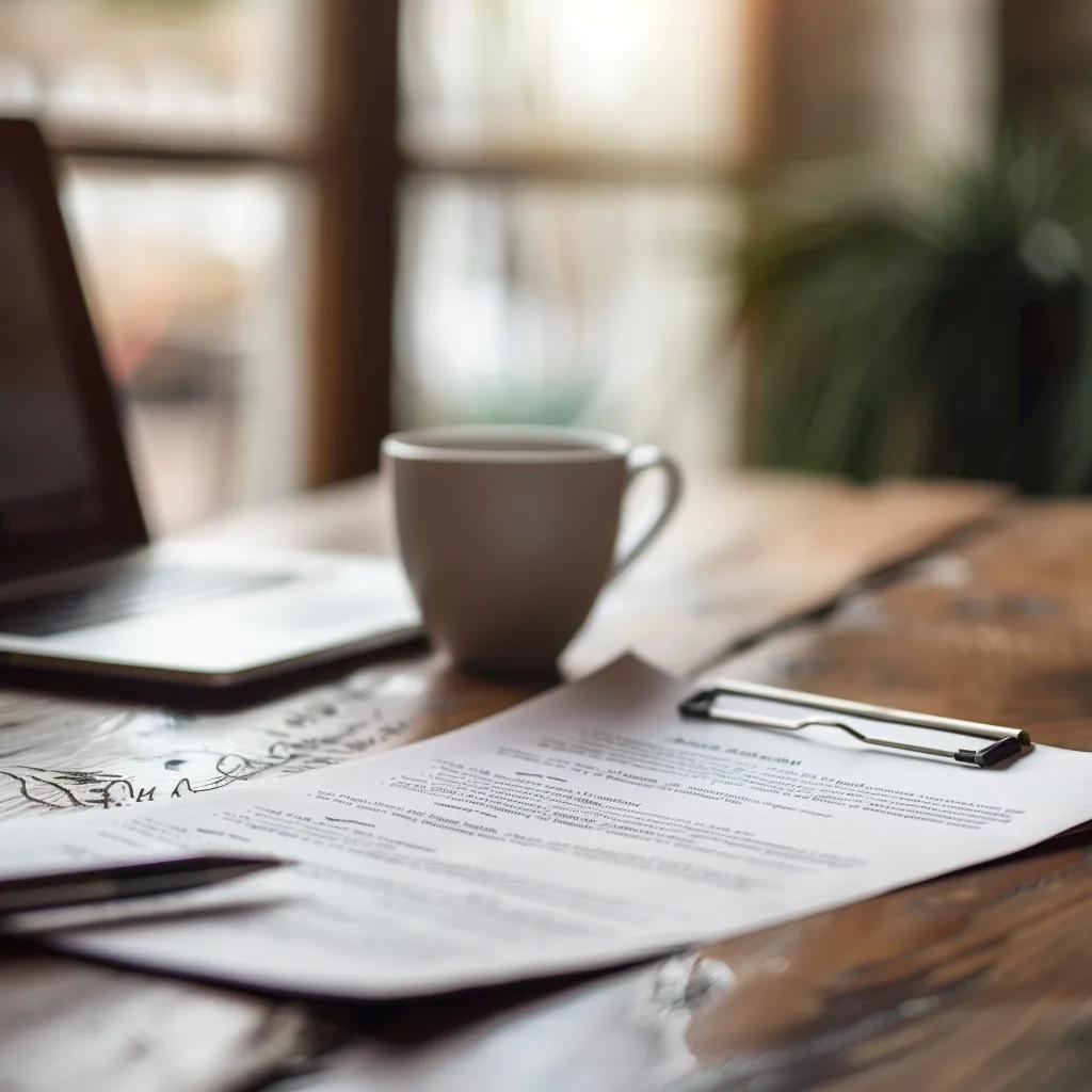 Document on wooden table with coffee cup and laptop, representing legal considerations for hedge funds and compliance in Florida.