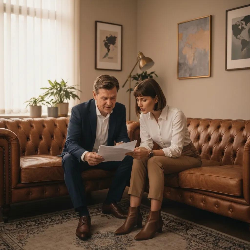 Advisor and investor reviewing ISDS filings at a desk