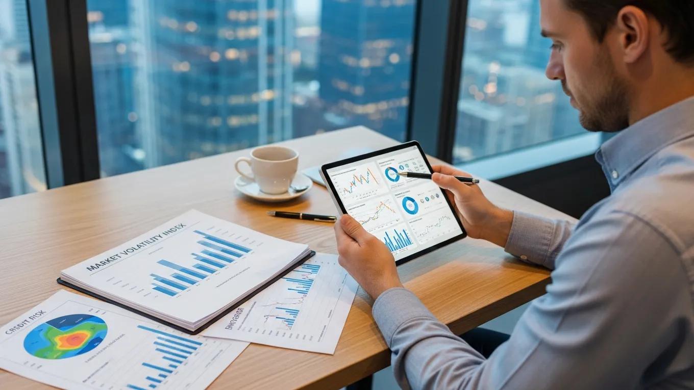 Business analyst conducting risk assessment strategies for investments