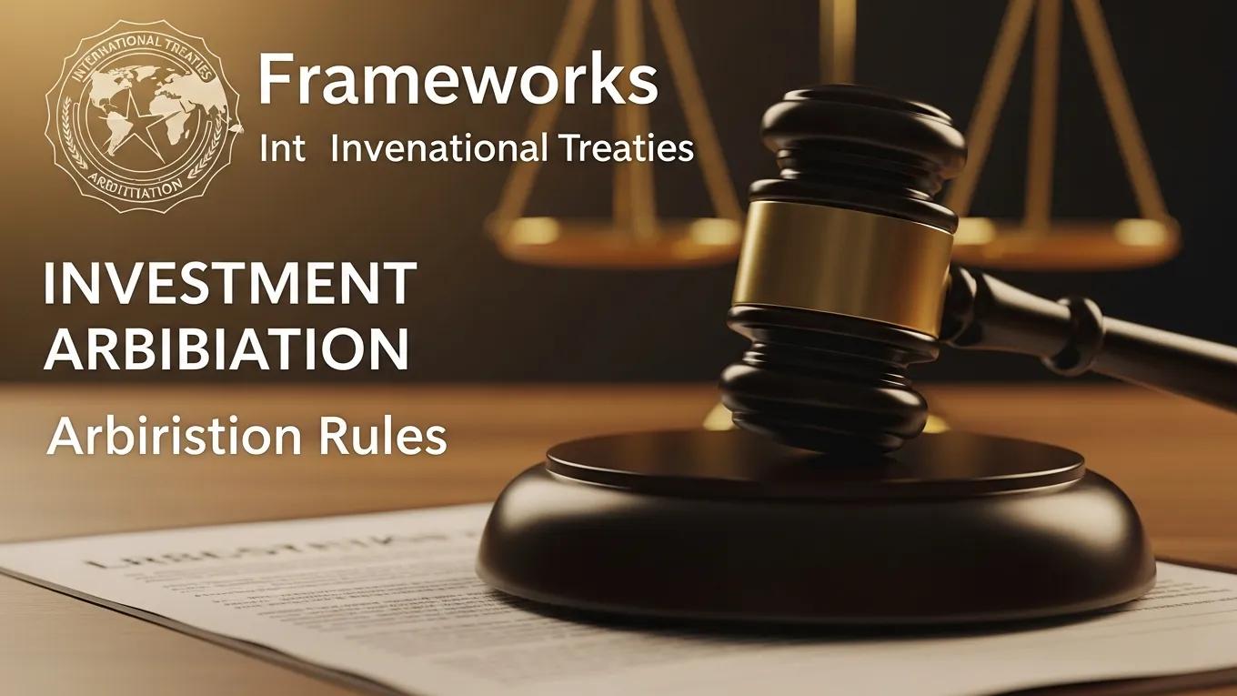 Close-up of a gavel on legal documents representing investment arbitration frameworks