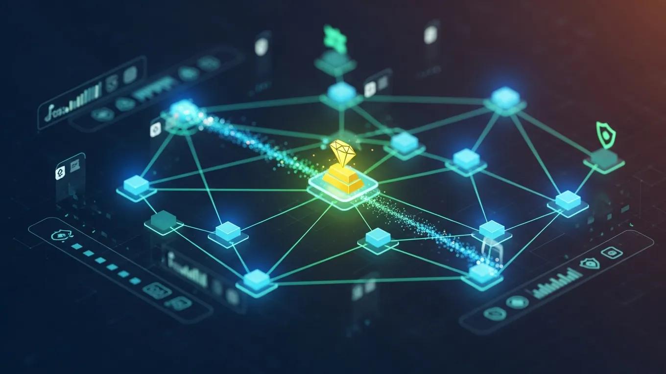 Digital representation of blockchain technology enhancing asset tracing capabilities