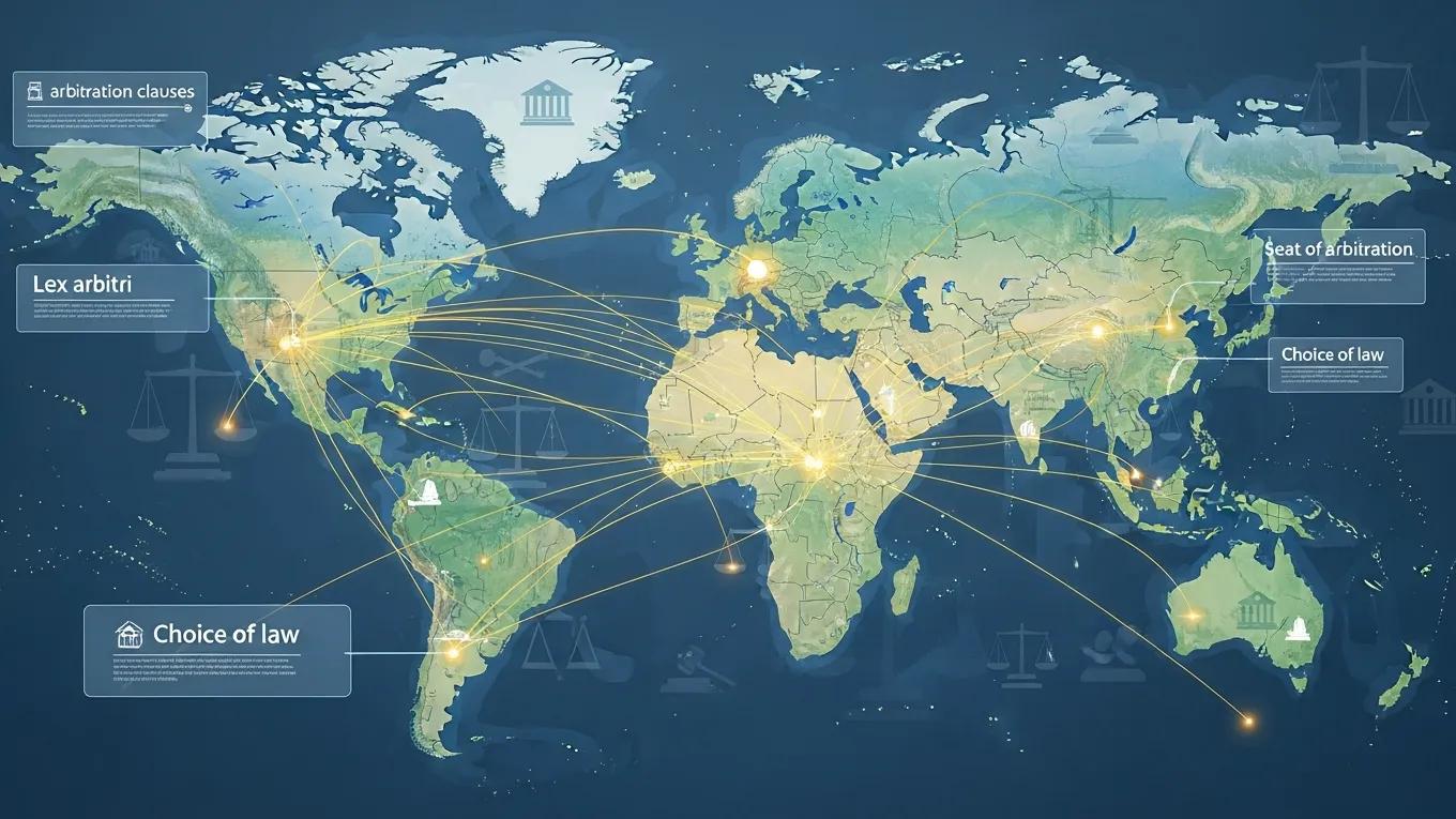 Global connections highlighting arbitration jurisdiction rules governing cross-border disputes