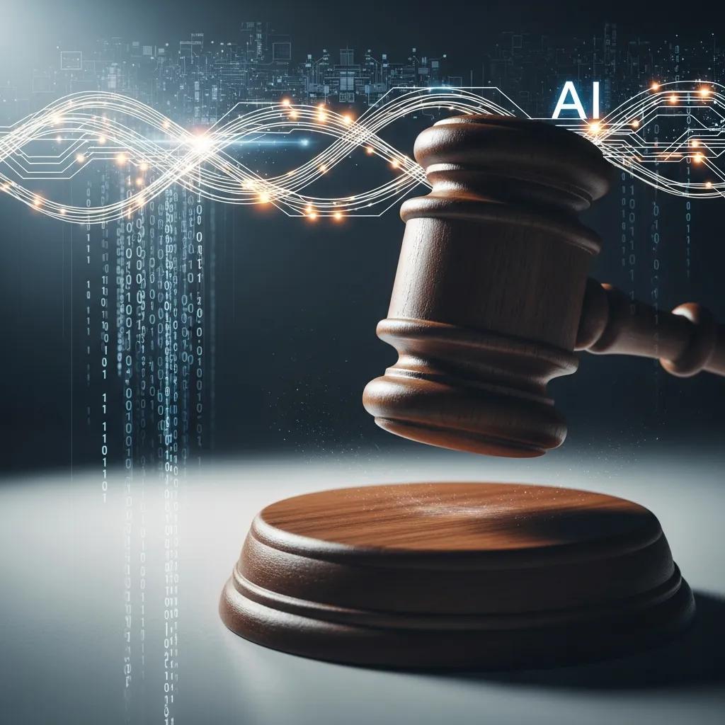 Symbolic image of a gavel representing legal orders in AI governance and compliance