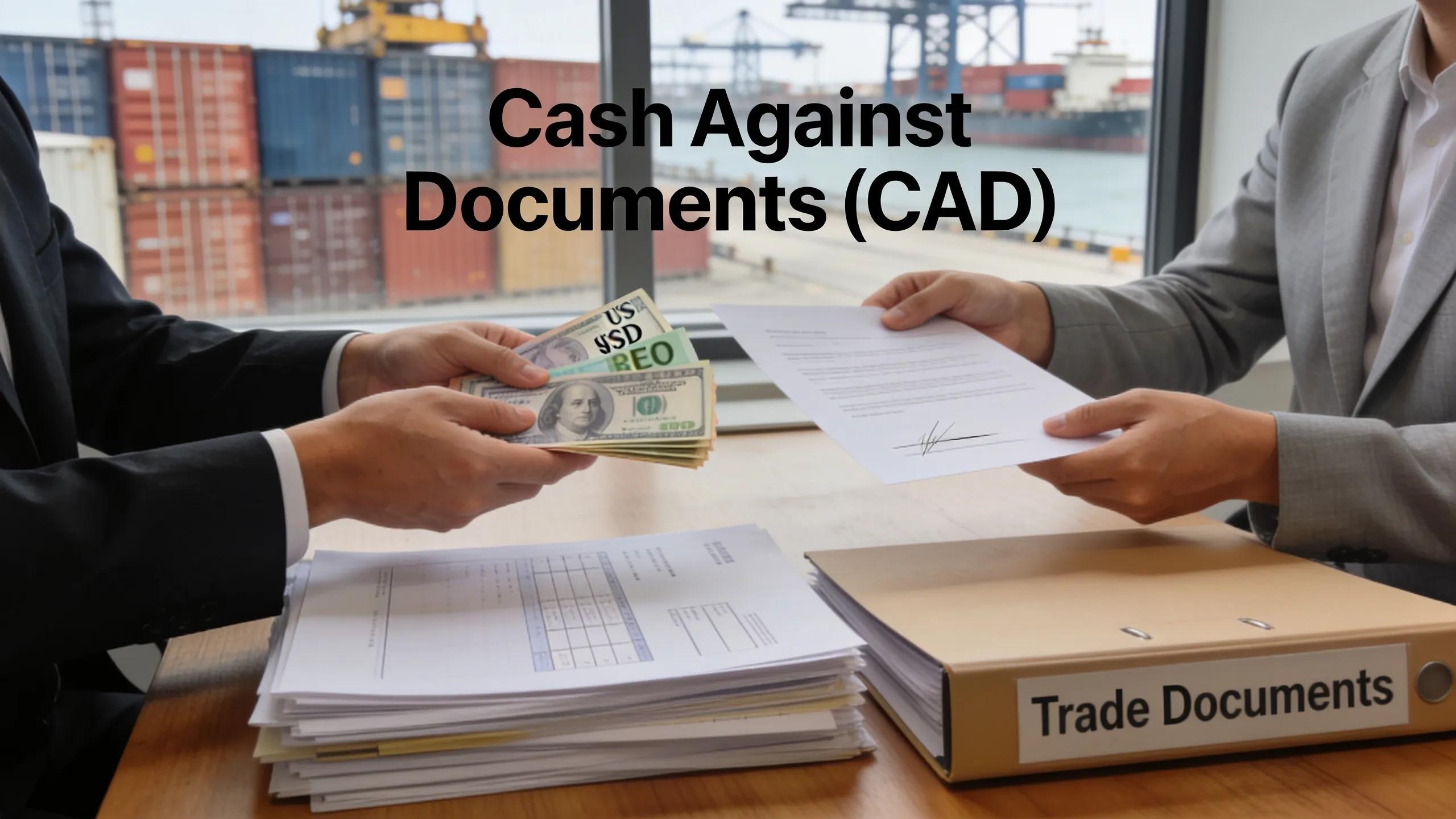 cash against documents concept illustrating international trade transactions